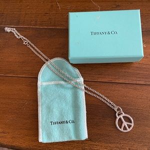 Tiffany & Co. Peace Sign Sterling Silver Necklace